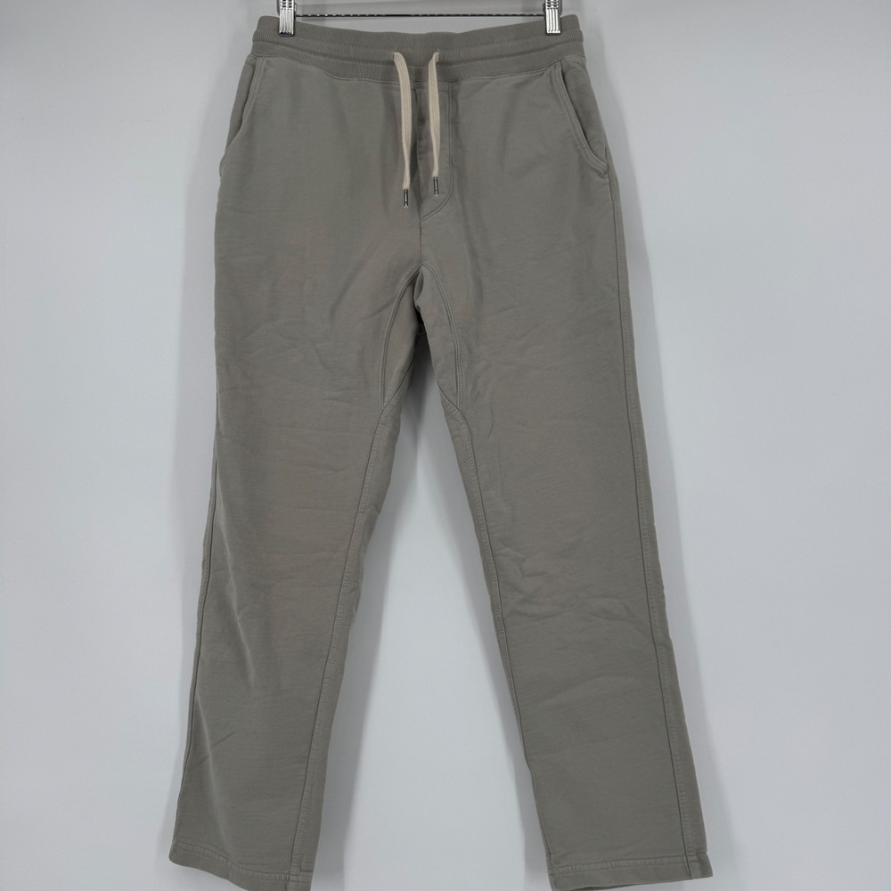Buck Mason Mens Small Sweatpants Tan Gray Small Elastic Drawstring Cotton - Picture 2 of 9